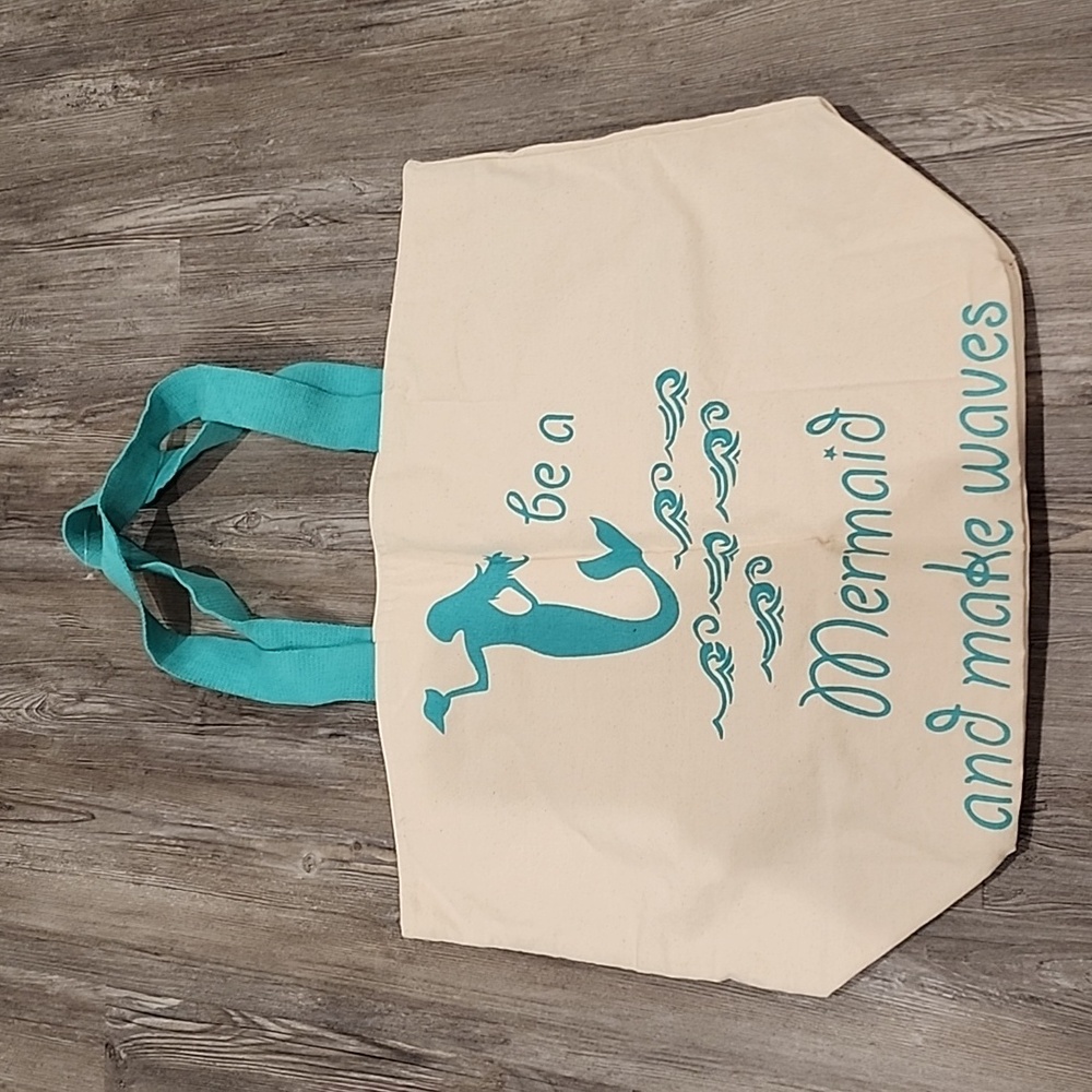 Canvas Tote "be a mermaid and make waves"